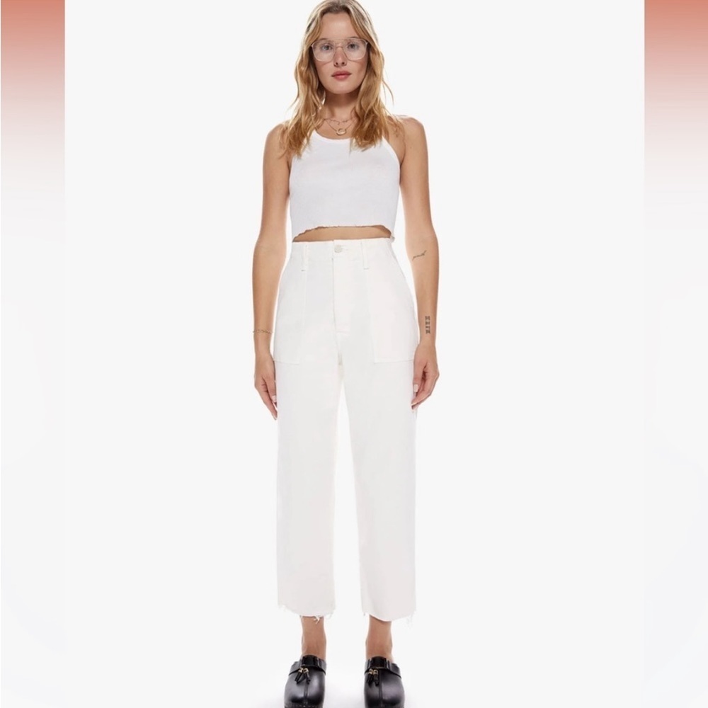 MOTHER Patch Pocket Private Ankle Fray Size 29 NWT